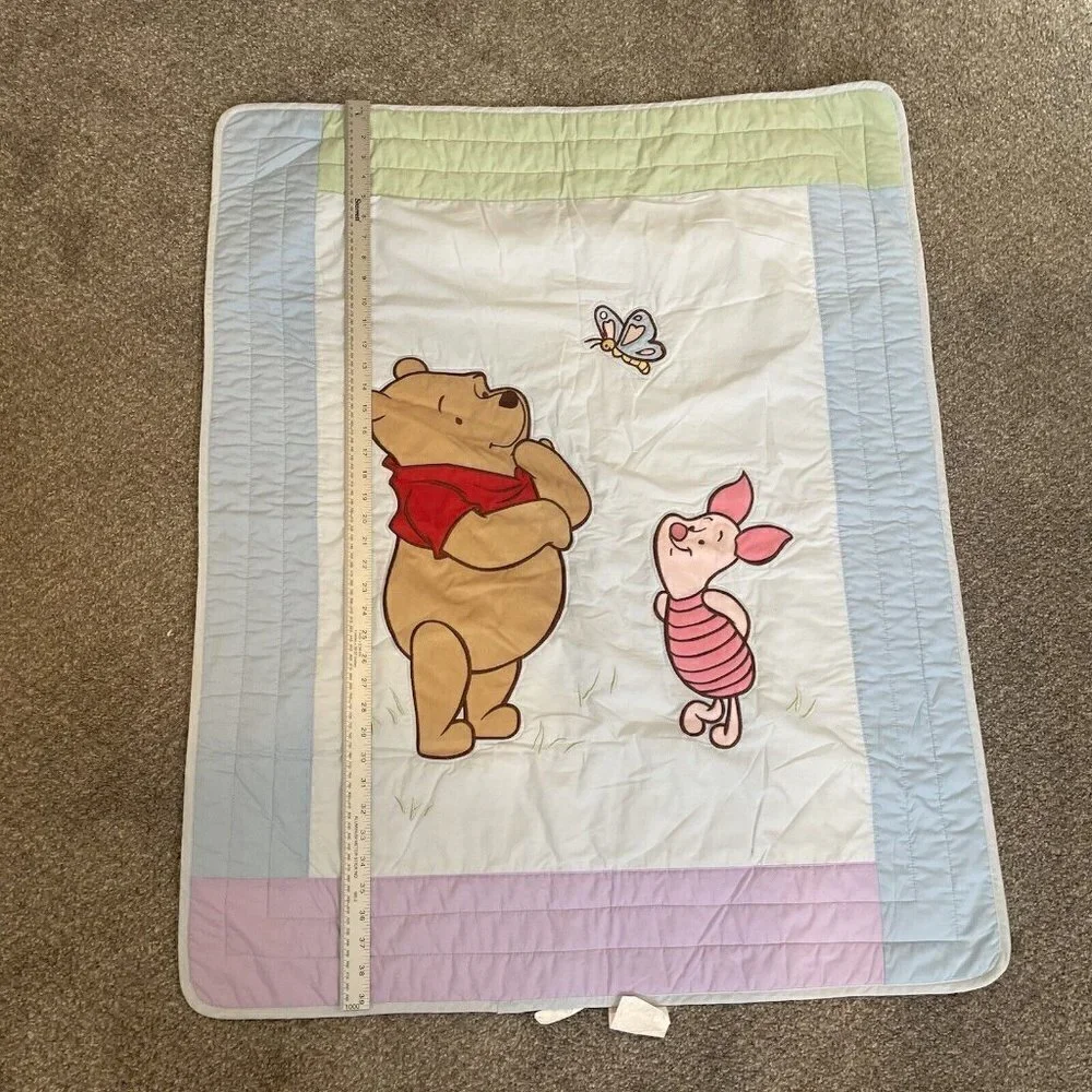 Disney Winnie The Pooh VINTAGE Comforter Baby Blanket Quilt  Piglet 2002 Blanket